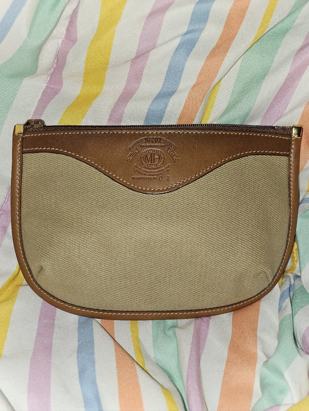 Ghurka Marley Hodgson No 39 Leather Canvas Zip Pouch EXCELLENT Condition